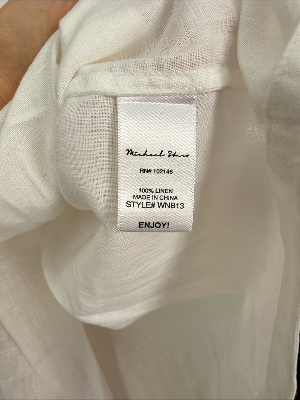 Michael Stars Charlie White 100% Linen Short-Sleeve Button Down Shirt M - Picture 4 of 9